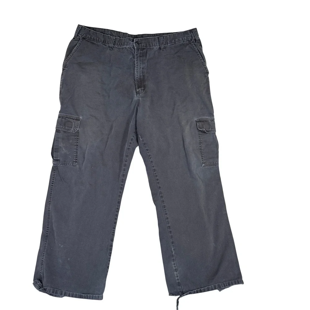 Dickies Mens Cargo Pants Faded Black Distressed Workwear Utility Trousers 41